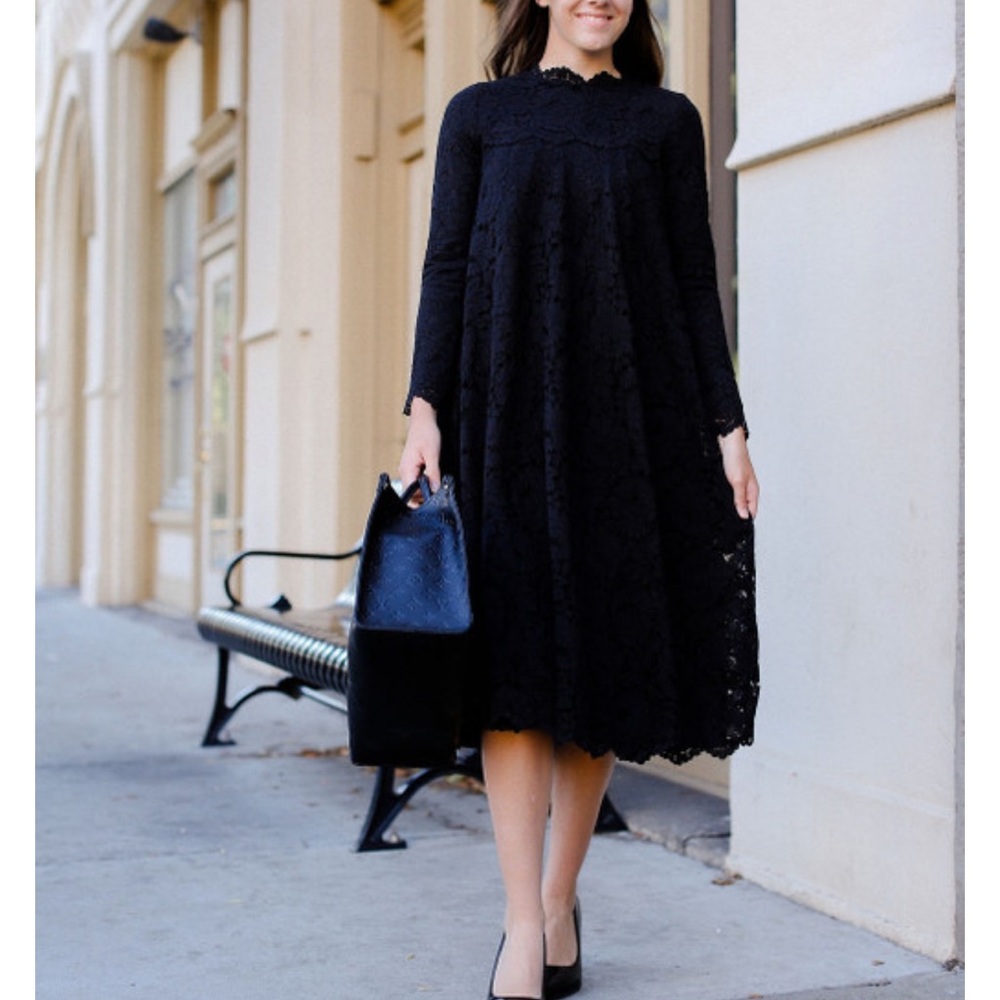 Elegant Black Lace Dress
